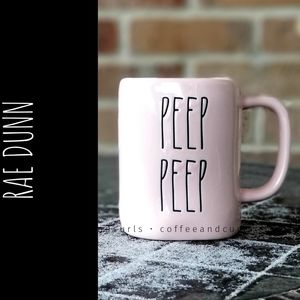 Rae Dunn "Peep Peep" Pink Ceramic Coffee Cup NWT